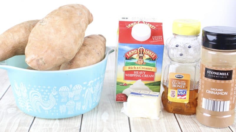 Ingredients for Easy Mashed Sweet Potatoes