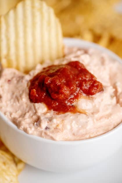 Cream cheese salsa dip.