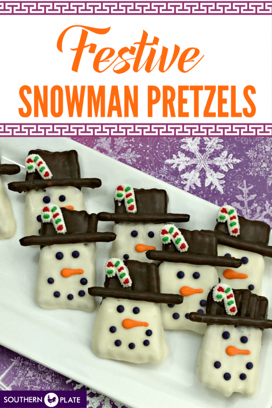 Festive Snowman Pretzels