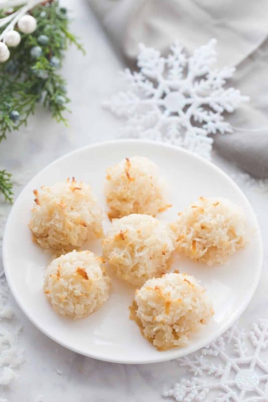 Plate of Coconut Macaroons.