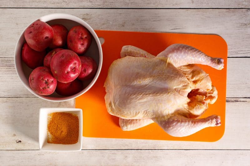 Ingredients for Rotisserie Style Crock Pot Chicken and Potatoes