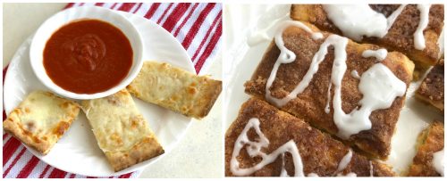 Soft Unleavened Bread - Cheesy Bread and Cinnamon Sticks