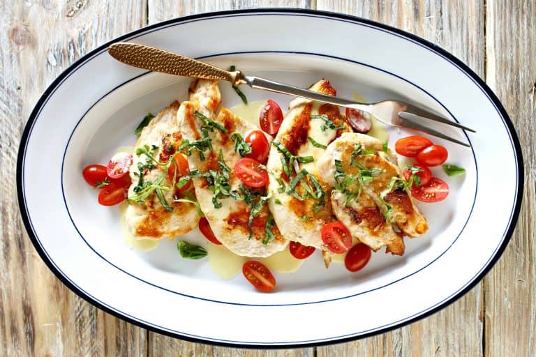Creamed Chicken With Fresh Basil & Tomatoes