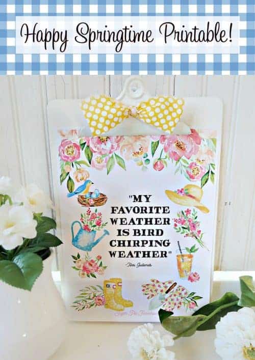 Happy Springtime Printable! You won't believe how easy this is!