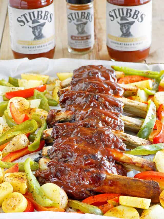 BBQ Ribs in Oven With Veggies