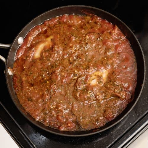 Pesto Chicken Pasta simmering.