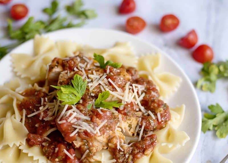 Bowl of Pesto Chicken Pasta