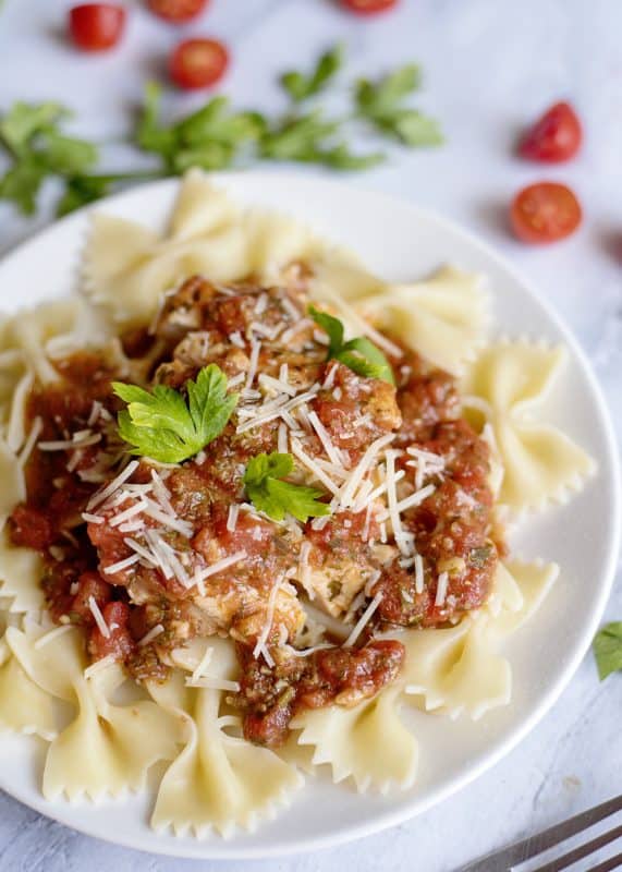 Plate of Pesto Chicken Pasta