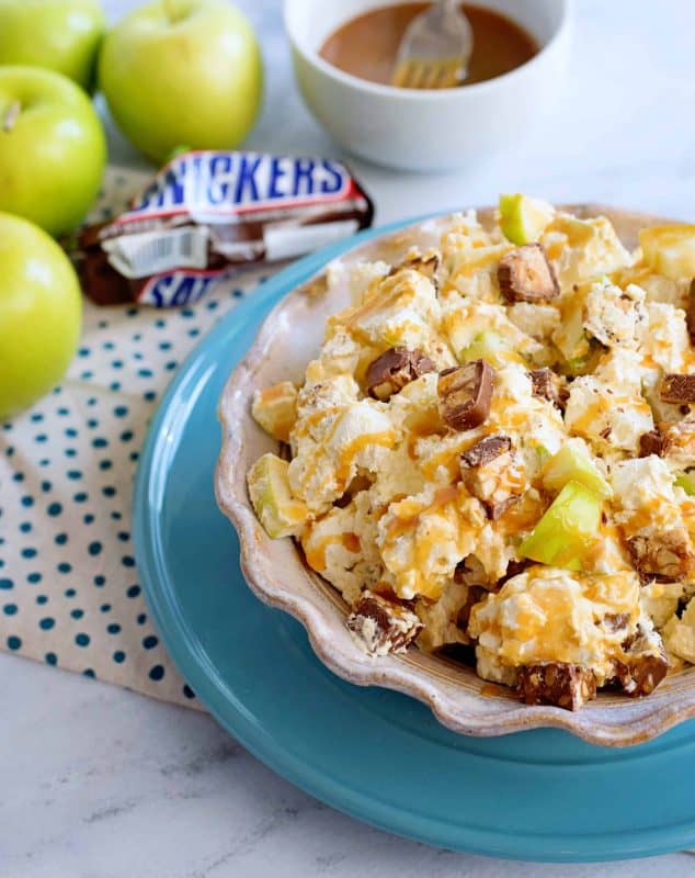 caramel apple snickers salad (apple recipes for fall)