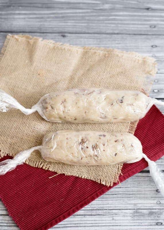 Shape dough into logs and refrigerate.