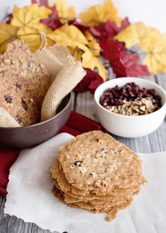 Cranberry Pecan Lace Cookies