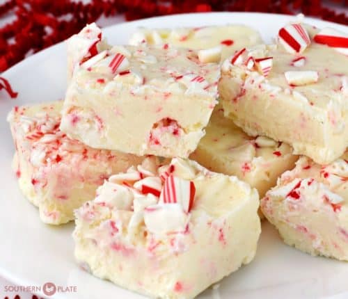 Peppermint fudge (homemade Christmas food gifts).