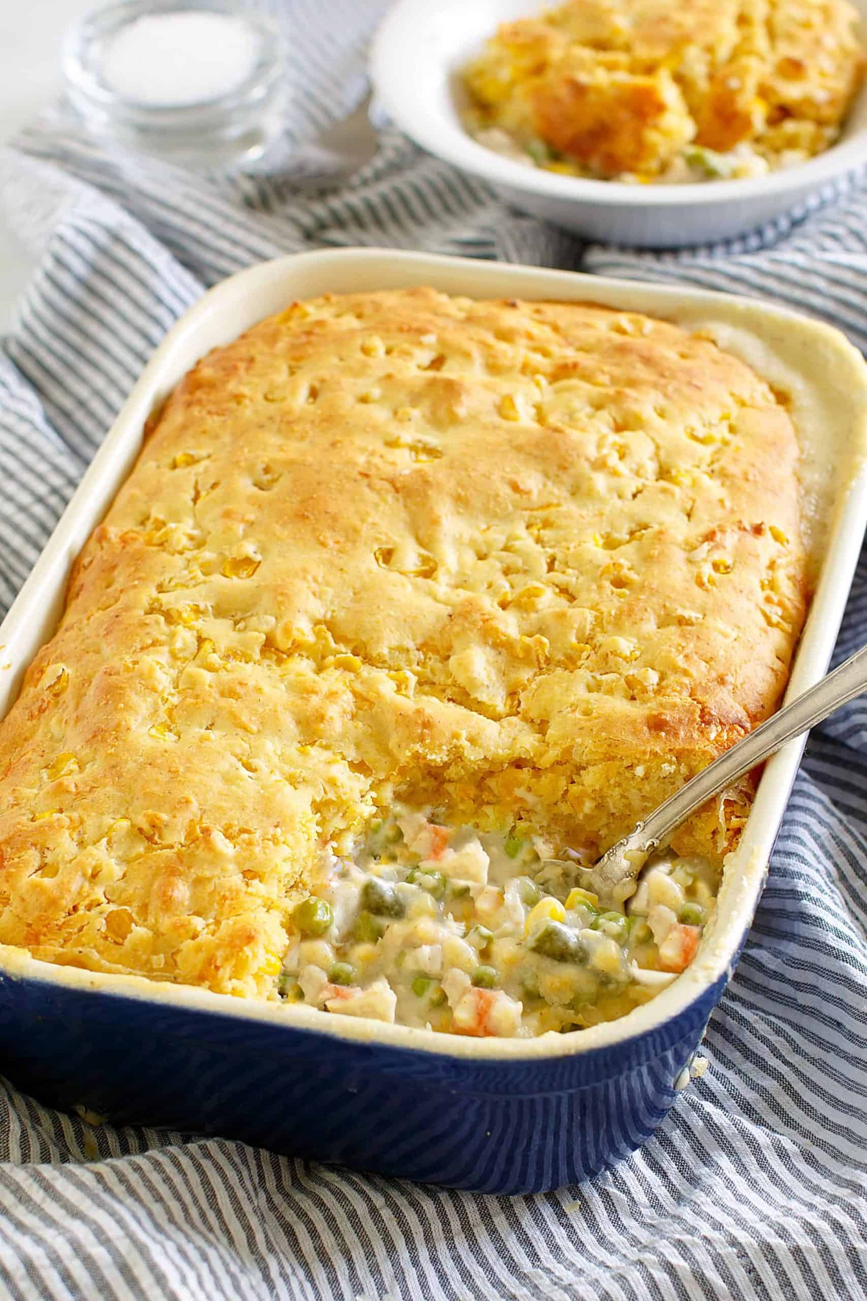 Cornbread Chicken Pot Pie Made From Scratch