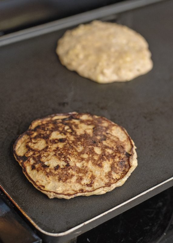 Only flip the pancake when it's almost fully cooked.