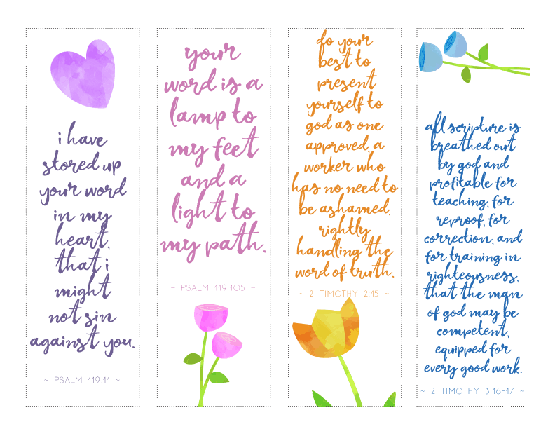 Bible Verse Coloring bookmarks, Instant Download