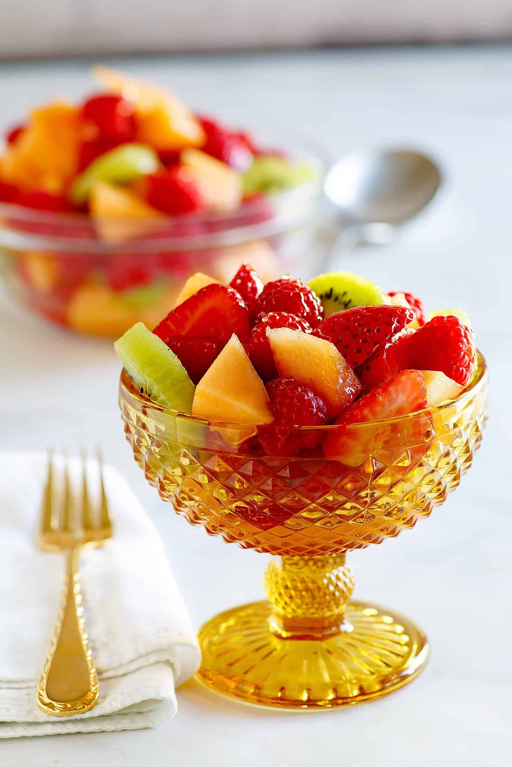 Fresh Fruit Salad With Honey Lemon Dressing