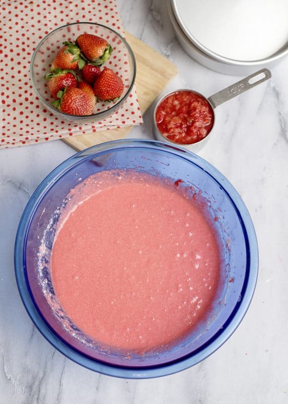 Fresh Strawberry Cake Batter