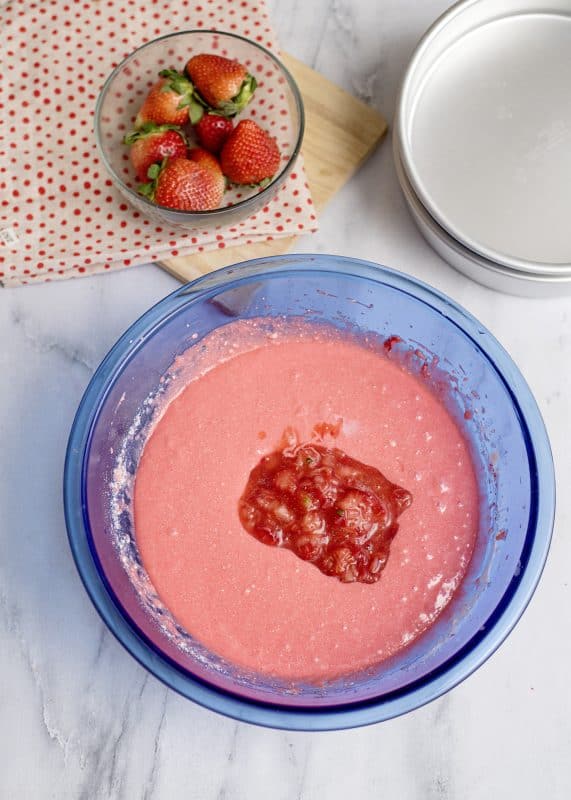 Fresh Strawberry Cake Batter