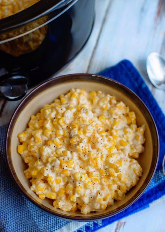 Southern summer recipes: crockpot creamed corn.