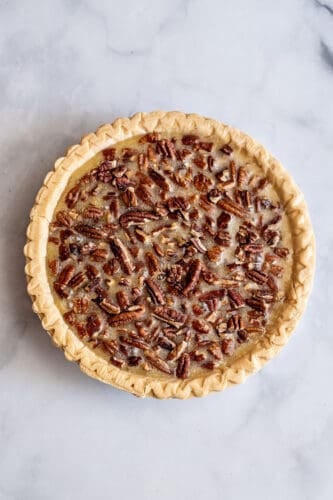 Pie ready to go into oven.