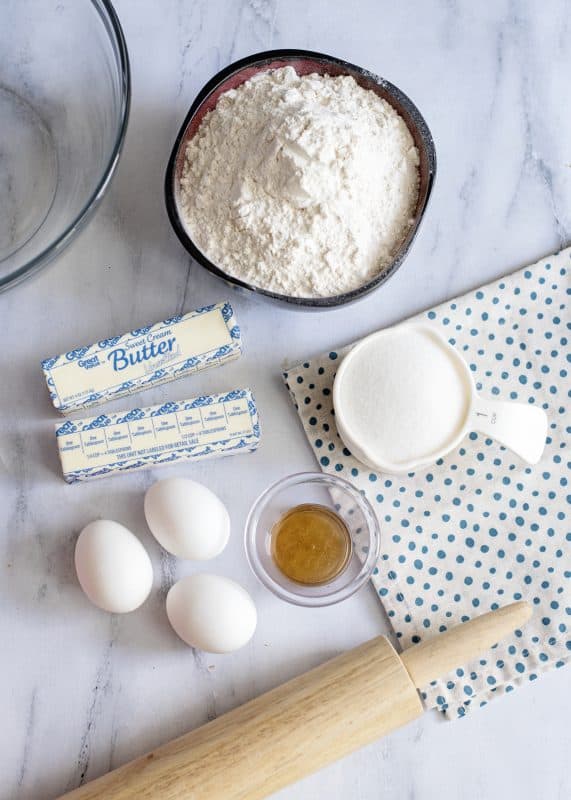 Ingredients for Southern Tea Cakes recipe.