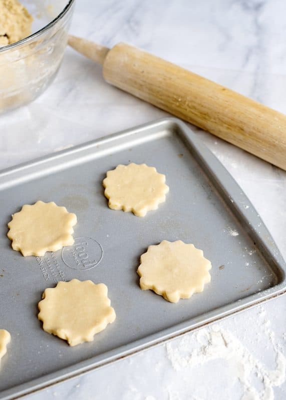 Place tea cakes on baking sheet.