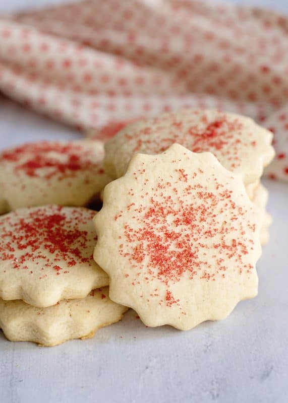 Southern Tea Cakes with colored sugar.