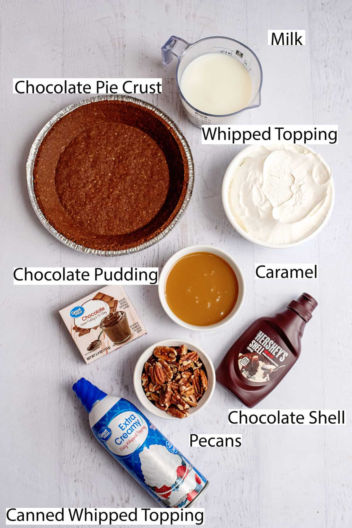 ingredients for frozen turtle pie