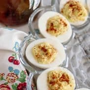 Plate of Southern deviled eggs (summer recipes).
