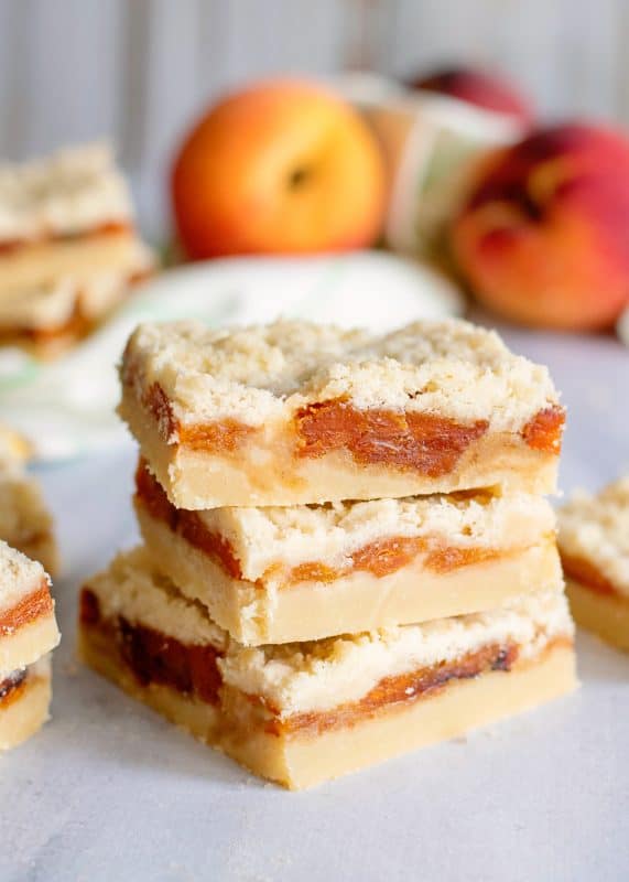 Stack of peach bars