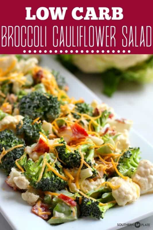 Low Carb Broccoli Cauliflower Salad