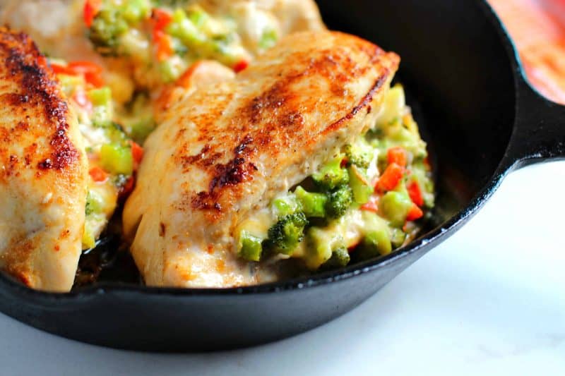 Low Carb Broccoli and Cheese Stuffed Chicken Breast