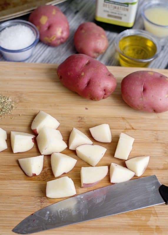 Chopping Potatoes for Big Fat Greek Taters