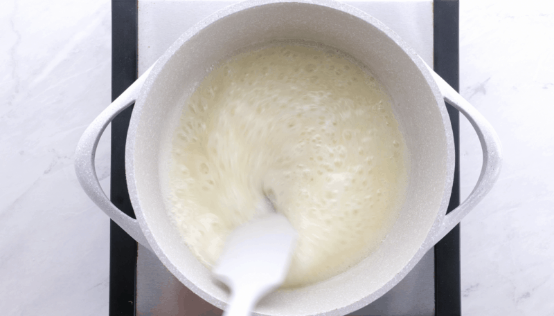 Bring icing ingredients to a boil.
