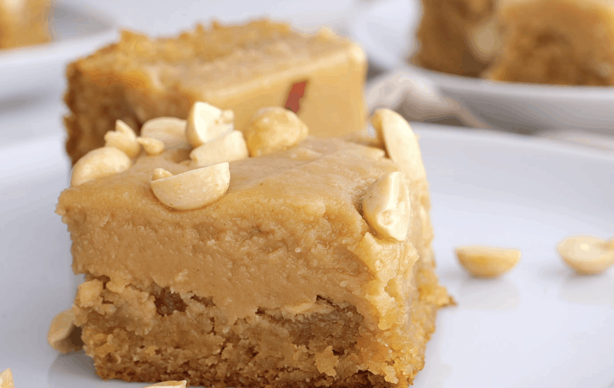 Peanut Butter Brownies with Peanut Butter Fudge Icing