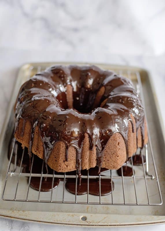 Chocolate Pound Cake with Fudge Glaze