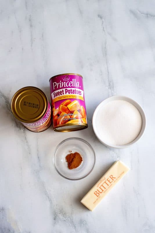 ingredients candied sweet potatoes