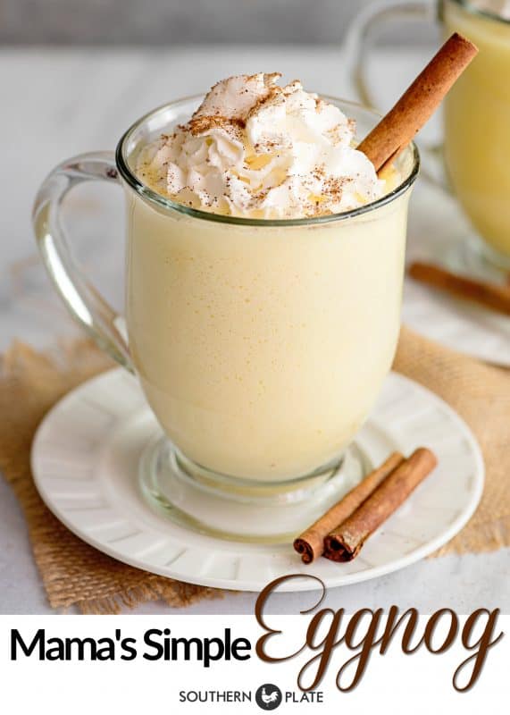 A cup of my easy eggnog recipe