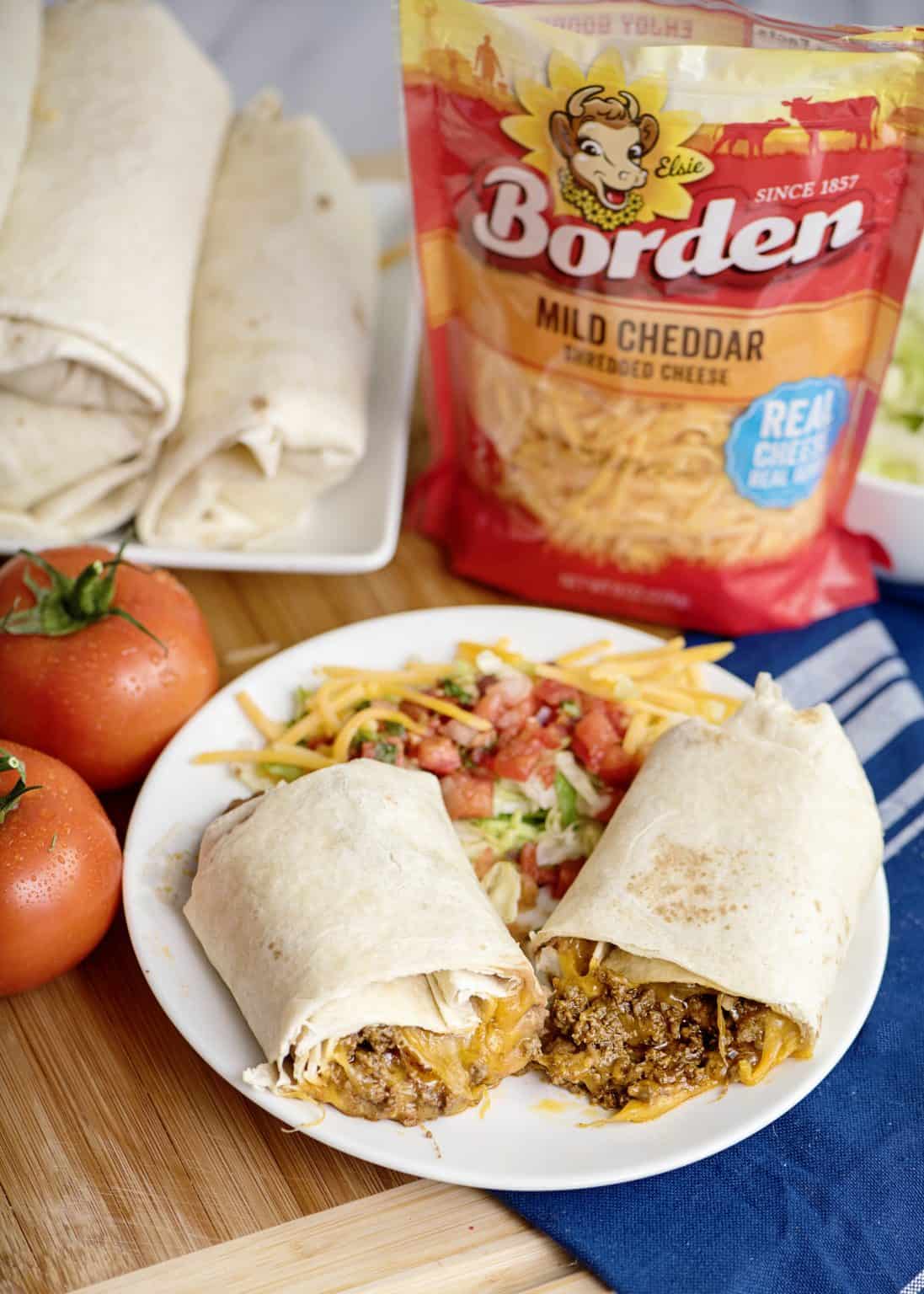 Beef and Bean Burritos With Cheese (Freezer Recipe)