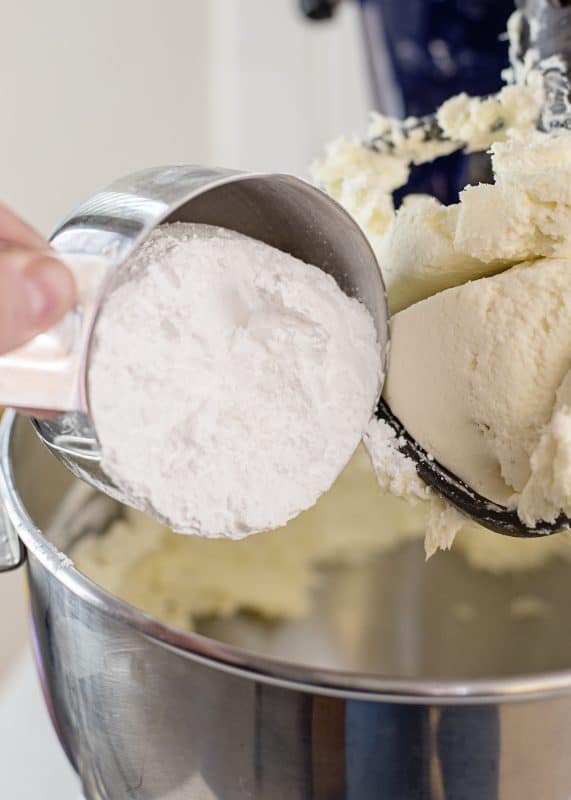 adding ingredients for icing