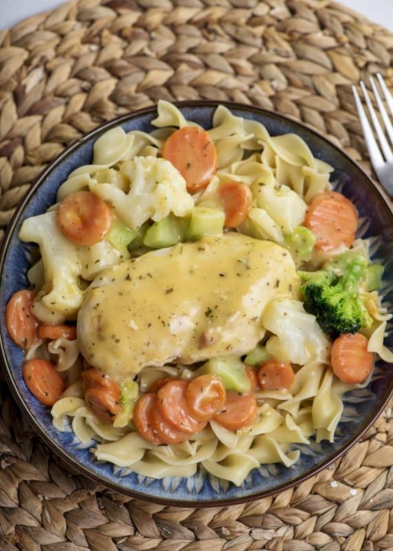 Plate of creamy ranch chicken skillet.