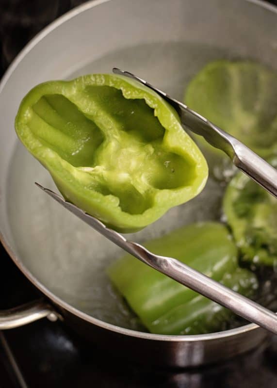 Blanching peppers