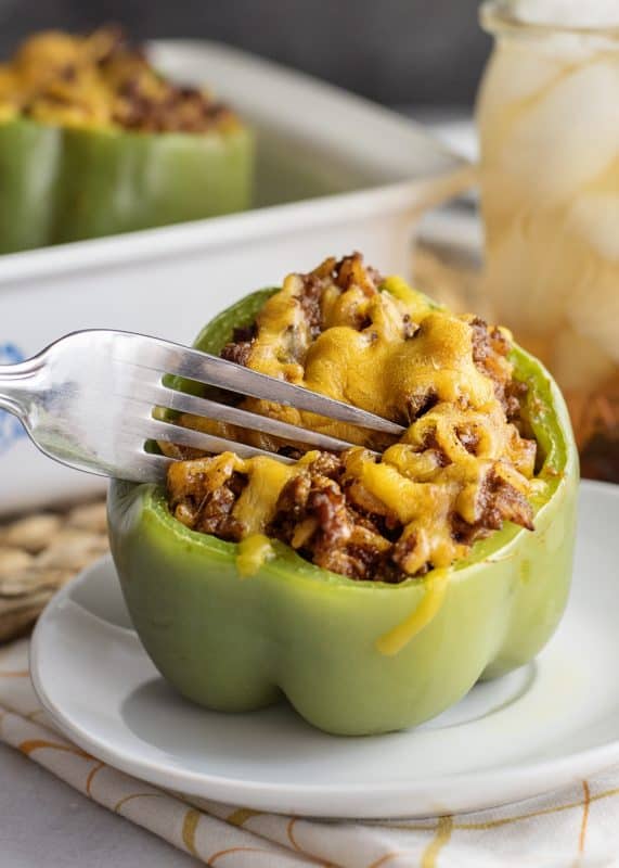 Janice's stuffed peppers with ground turkey serving