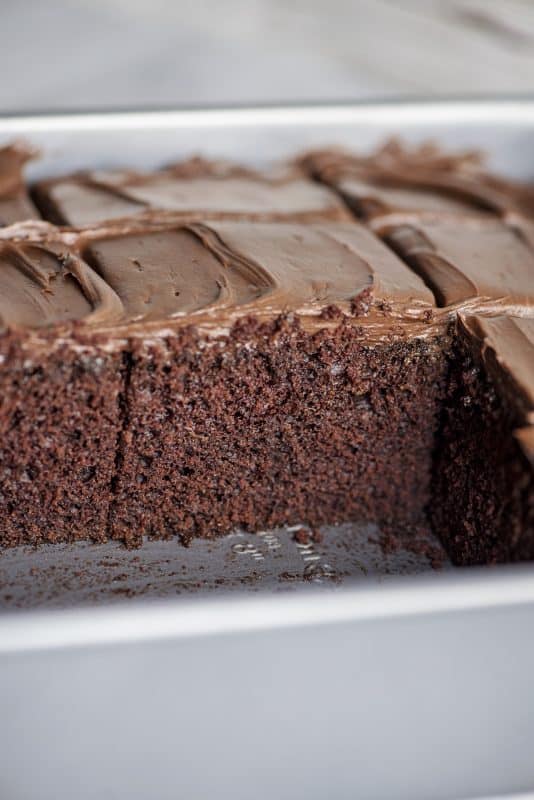 Chocolate Depression Cake- Cut View