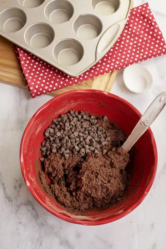 Stir in chocolate chips.