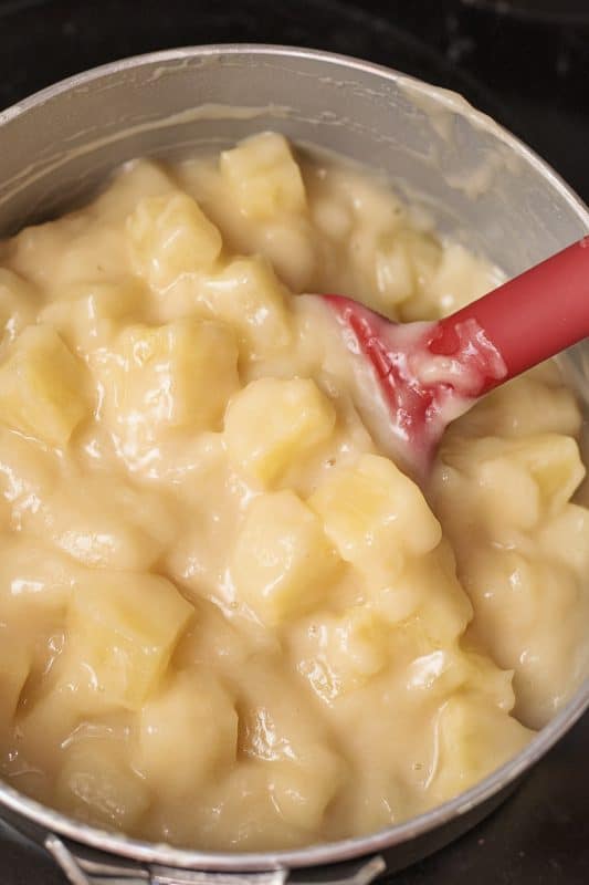 Stir in pineapple chunks.