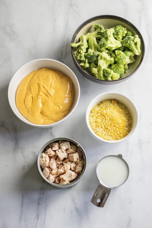ingredients for Cheesy Chicken & Broccoli Casserole