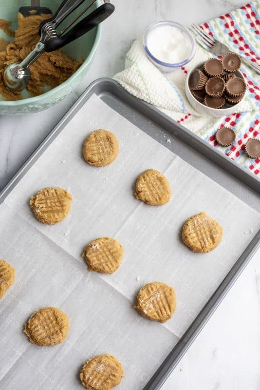 peanut butter cookies ready for baking