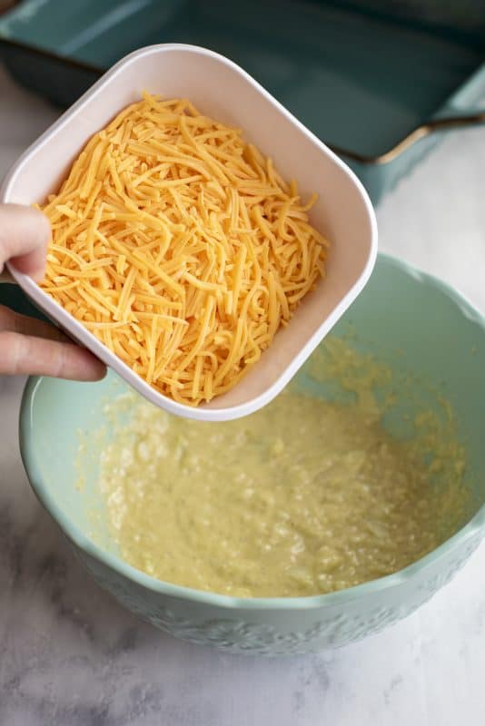 Add cheese to mixing bowl.