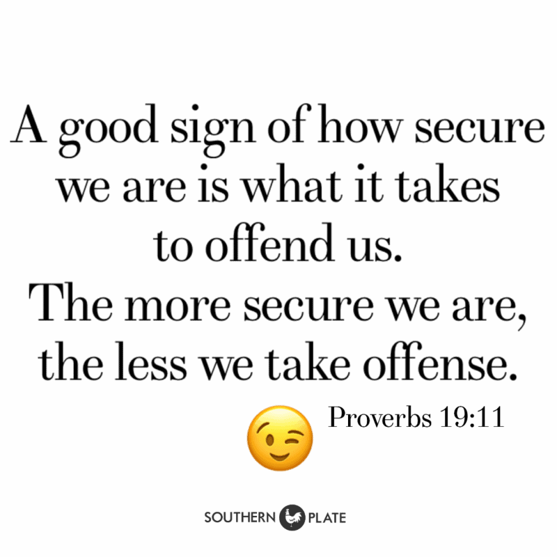 a good sign of how secure we are is what it takes of offend us. the more secure we are the less we take offense. quote picture